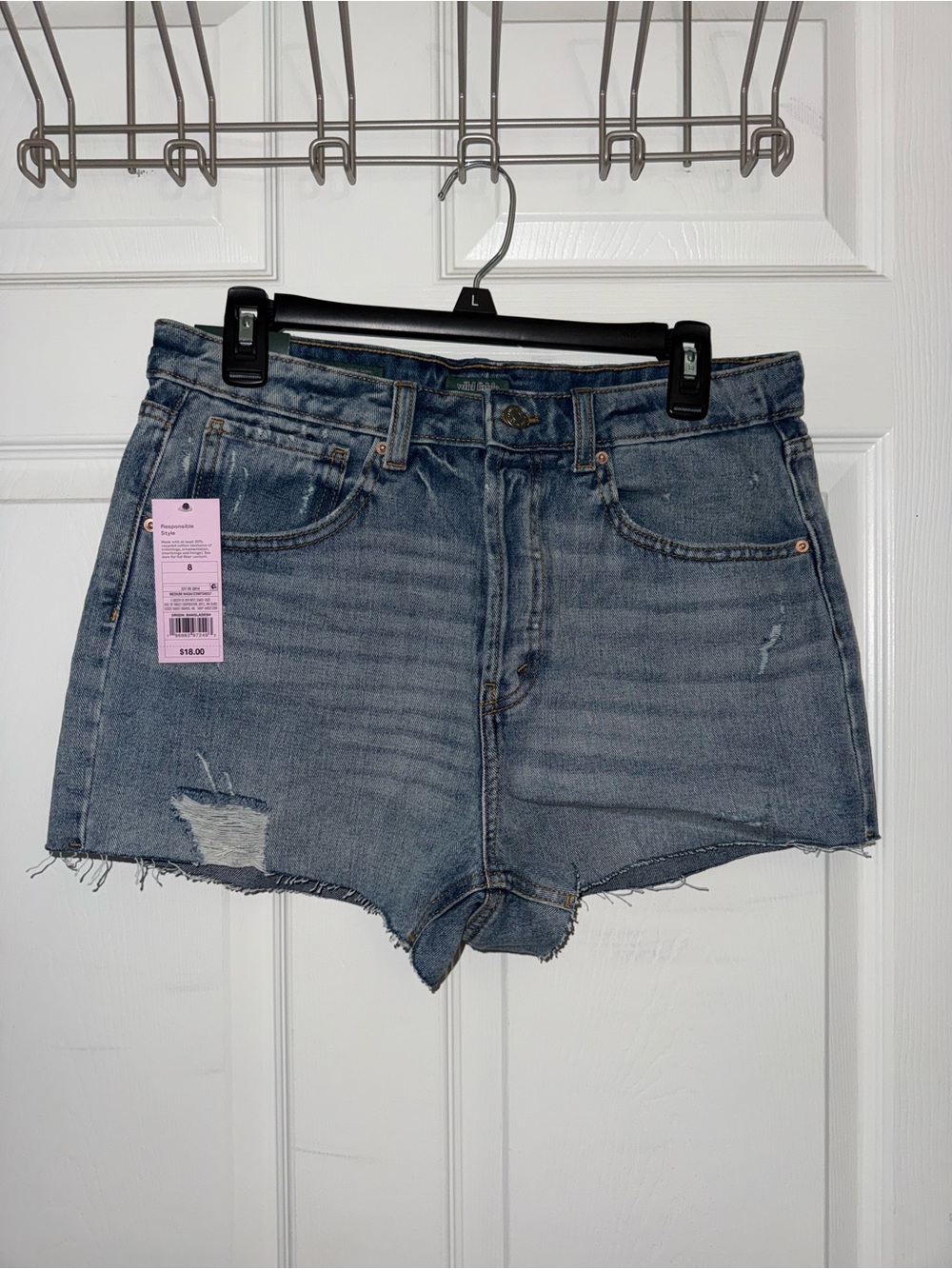 wild fable Distressed Light Blue Denim Shorts